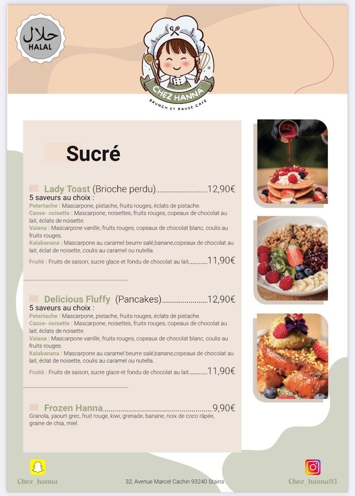 Chez Hanna (Stains) - Restaurant | Brunch & Pause café - Menu Image 2